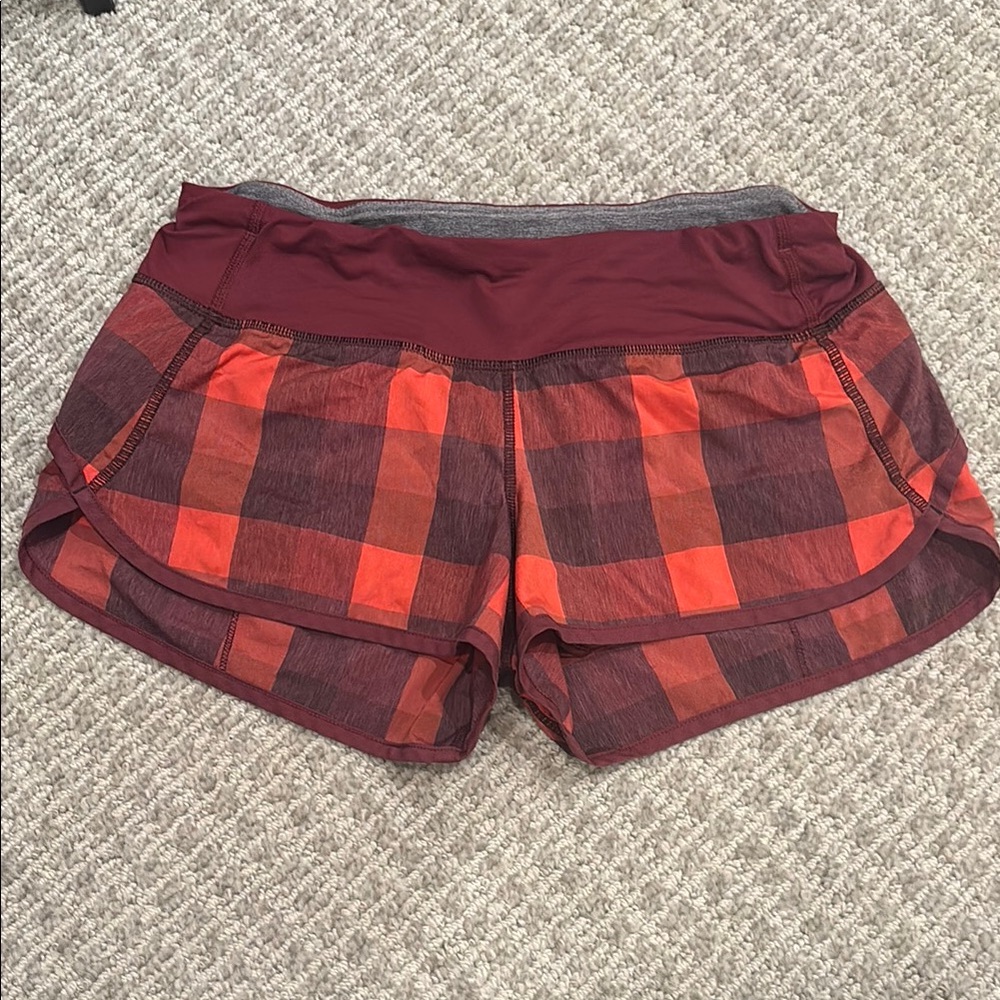 Lululemon Yama check speed shorts